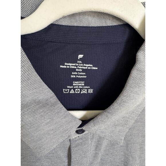 Fabletics Dash Men's Button Up Shirt Blue Size XXL Dress Shirt Athleisure 2XL - Picture 3 of 7